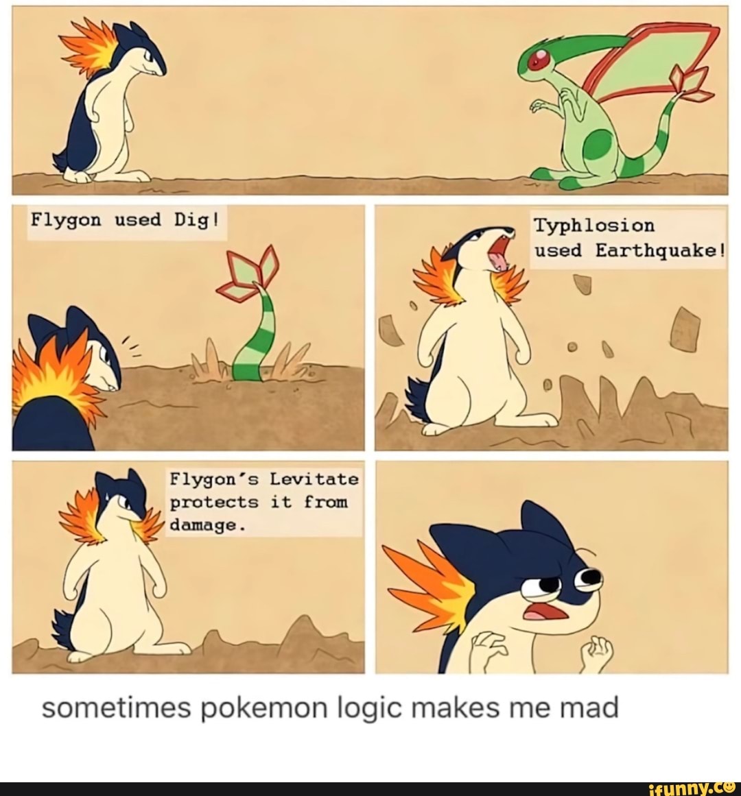 Flygon Used Dig! Typhlosion Used Earthquake! Flygon's Levitate Protects 