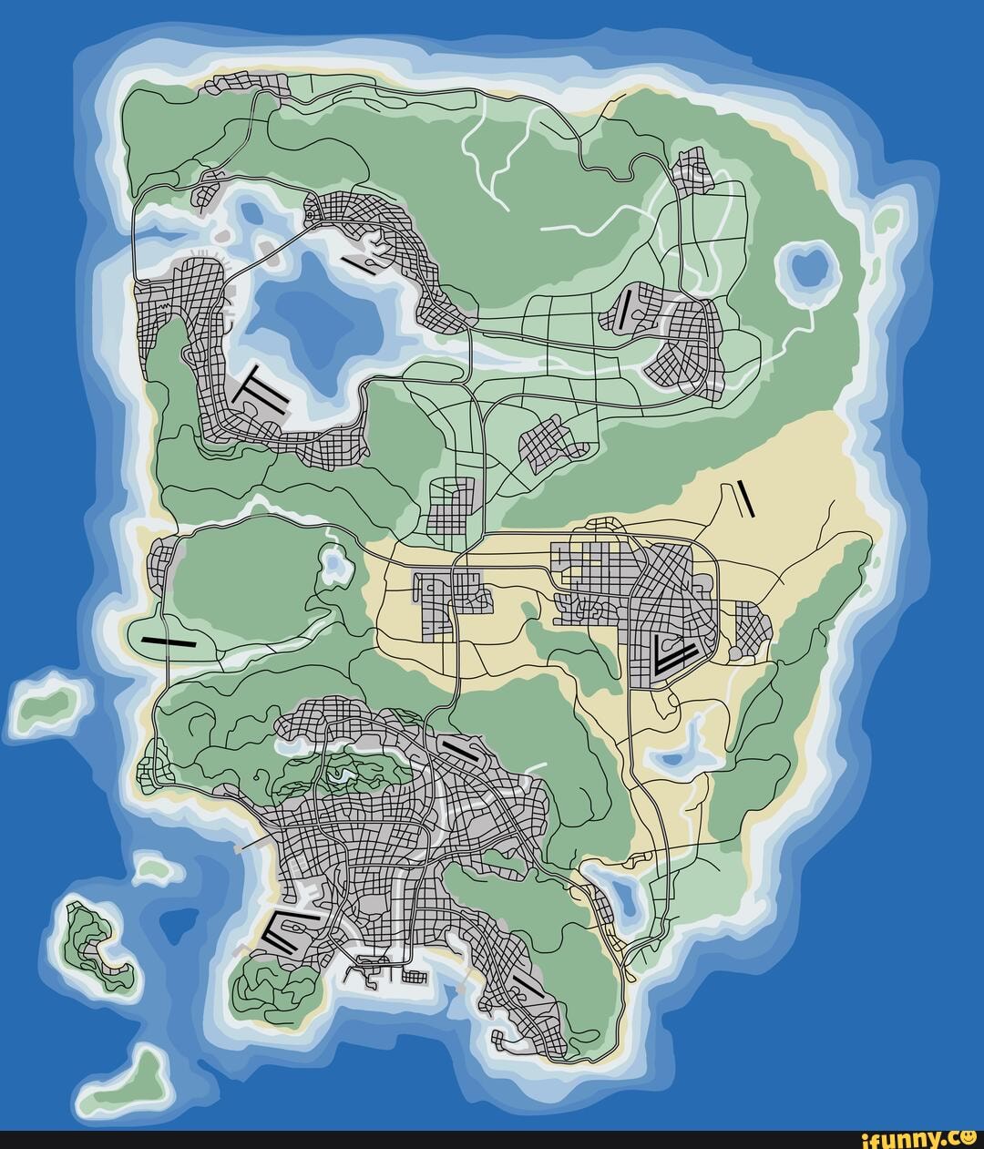 Reworked on my previous map of a conceptual state of San Andreas with ...