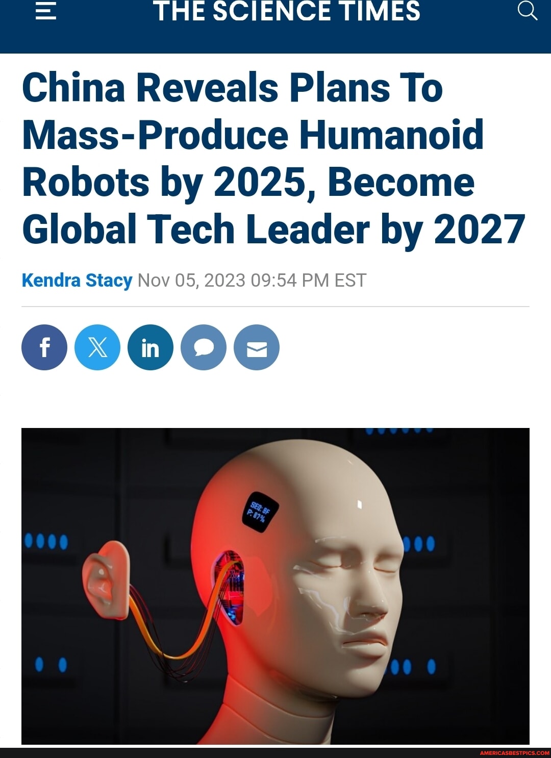 The Science Times China Reveals Plans To Mass Produce Humanoid Robots By 2025 Become Global 9476