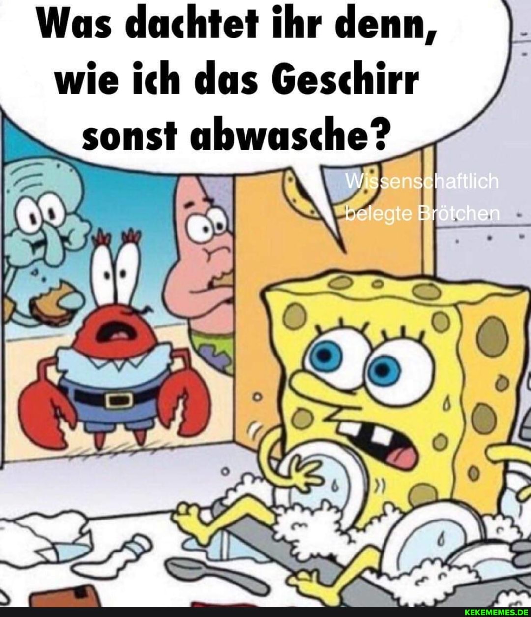 Was dachtet ihr denn, wie ich das Geschirr sonst ubwasche?