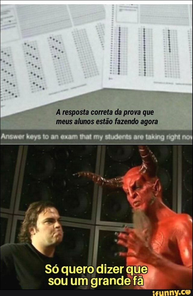 A resposta correta da prova que
meus alunos estão fazendo agora
Eva
Só quero dizer que
sou um grande fã