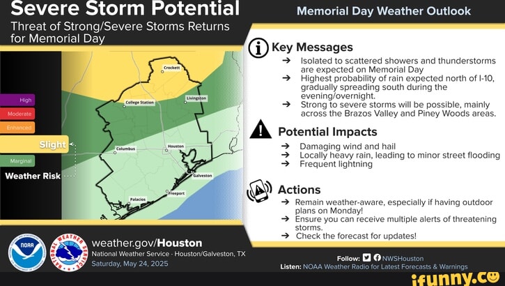 Memorial Day Weather Outlook Severe Storm Potential Threat of Storms ...