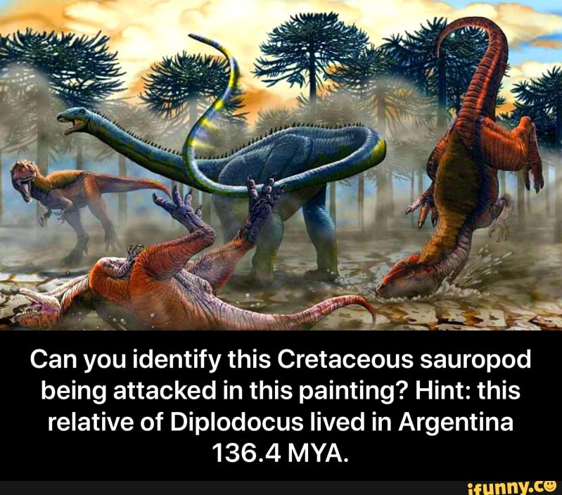 Can you identify this Cretaceous sauropod being attacked in this ...