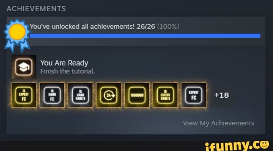 ACHIEVEMENTS
o You've unlocked all achievements! 26/26 (100%)