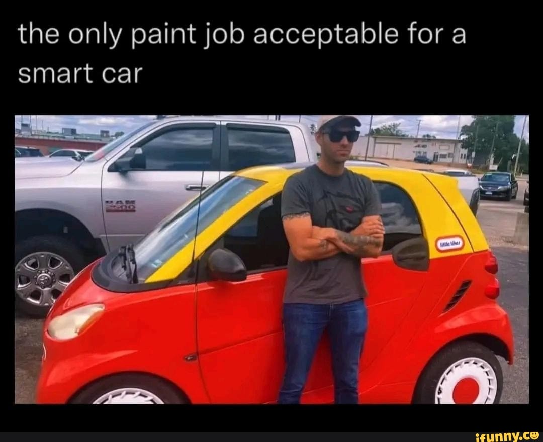 The only paint job acceptable for a smart car iFunny