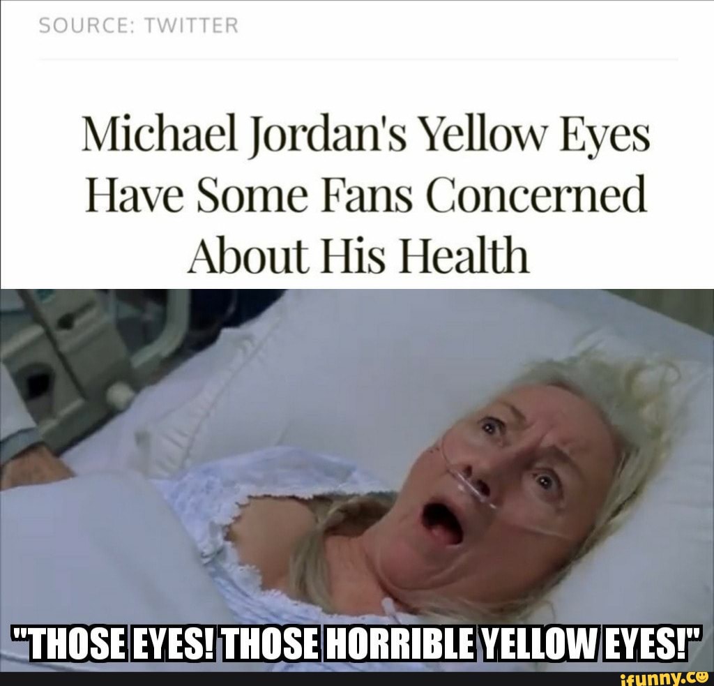 SOURCE TWITTER Michael Jordan's Yellow Eyes Have Some Fans Concerned