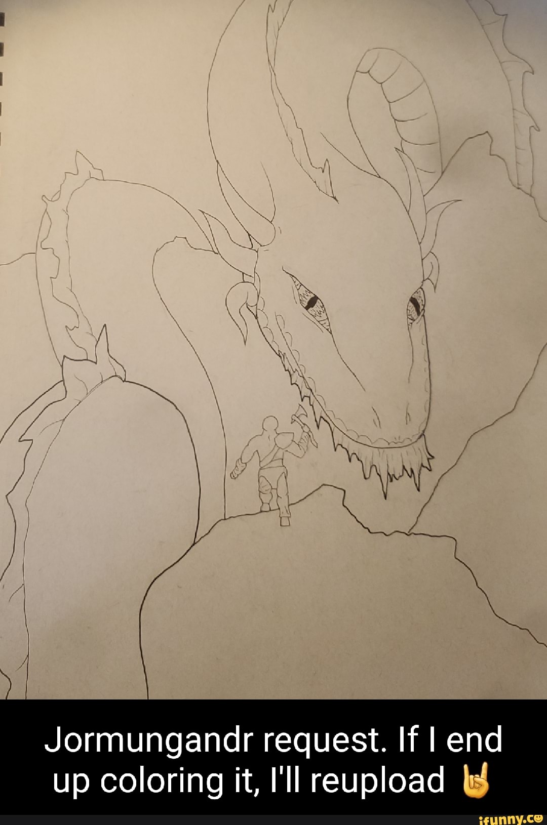 Jormungandr request. If I end up coloring it, I'll reupload