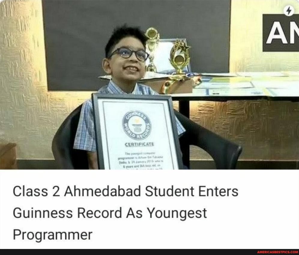 Class 2 Ahmedabad Student Enters
Guinness Record As Youngest
Programmer