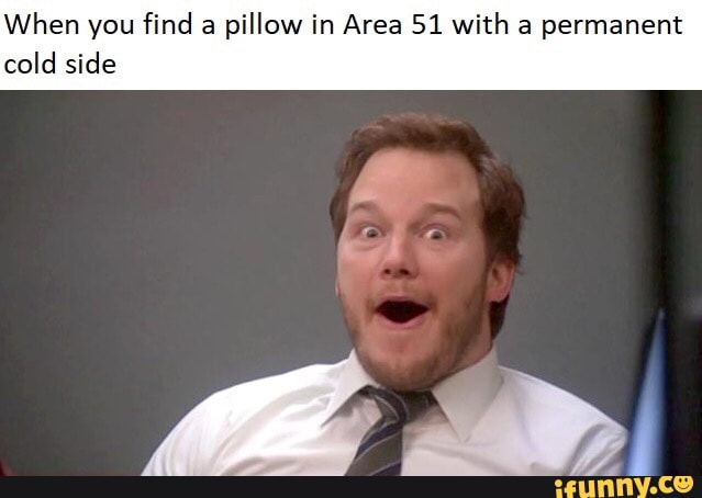 When You Find A Pillow In Area 51 With A Permanent Cold Side