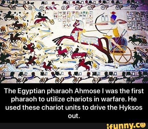 The Egyptian pharaoh Ahmose I was the first pharaoh to utilize chariots ...