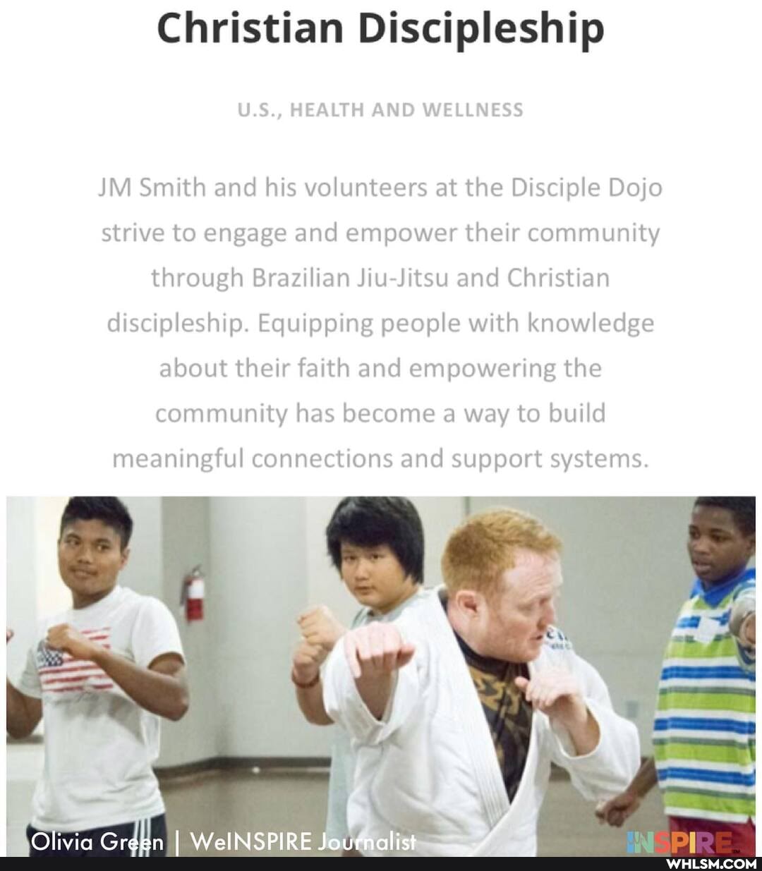Christian Discipleship
WELLUTSS
U. AD
JM Smith and his volunteers at the Disciple Dojo strive to engage and empower their community through Brazilian Jiu-Jitsu and Christian discipleship. Equipping people with knowledge about their faith and empowering the
community has become a way to build
meaningful connections and support systems.