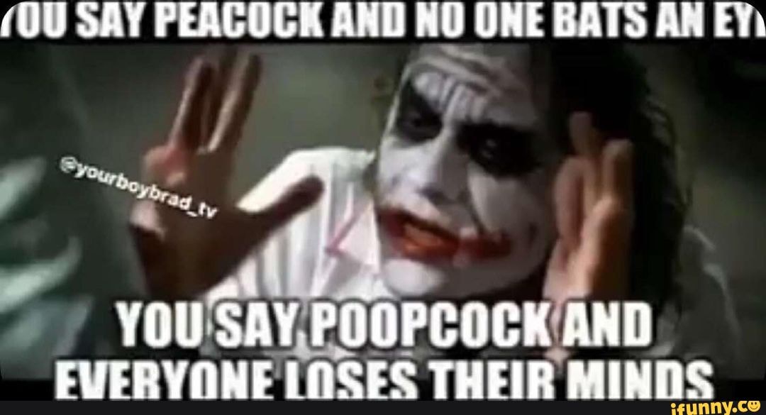 (OU SAY PEACOCK AND HO ONE BATS AN AND iFunny Brazil