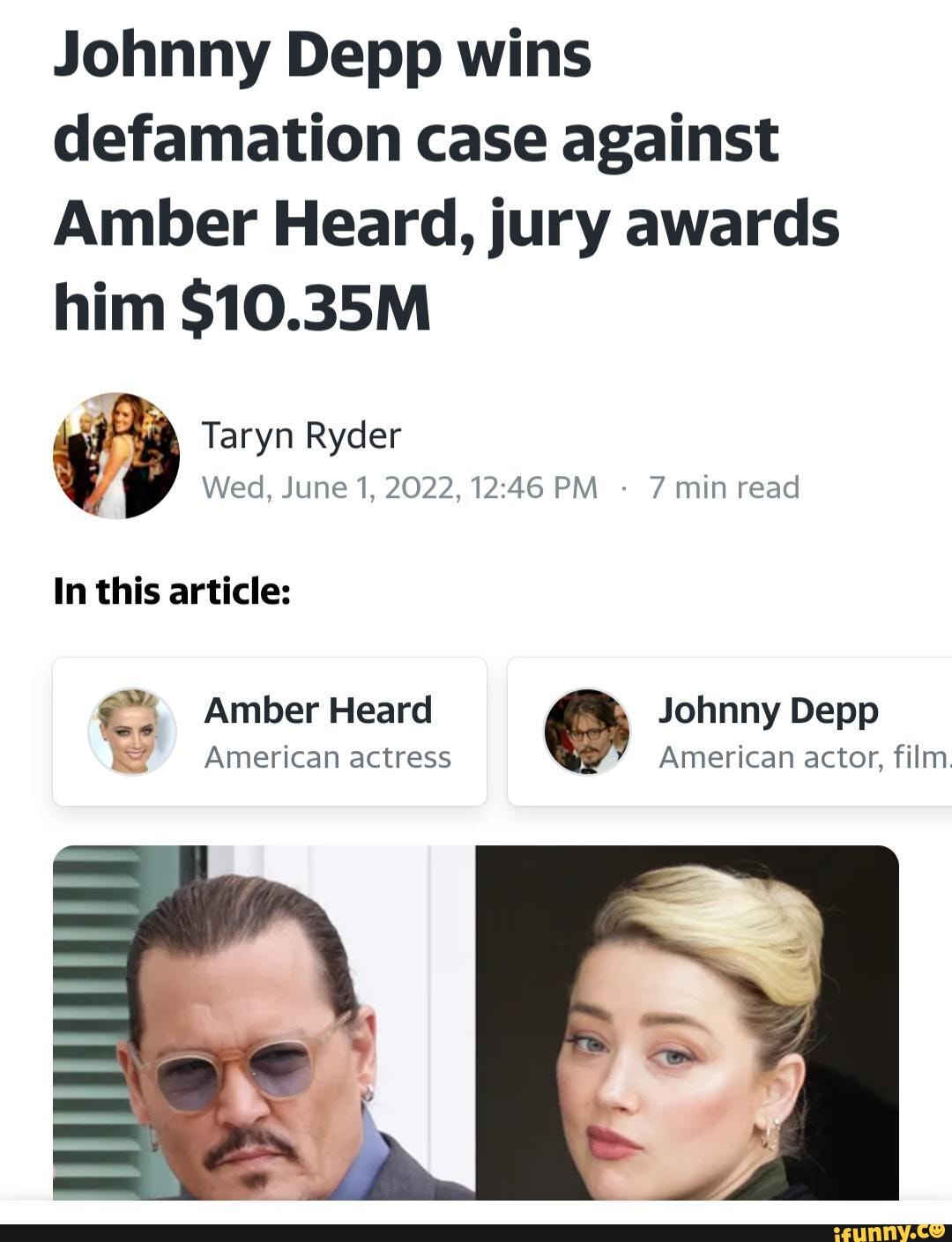 Johnny Depp wins defamation case against Amber Heard, jury awards him ...