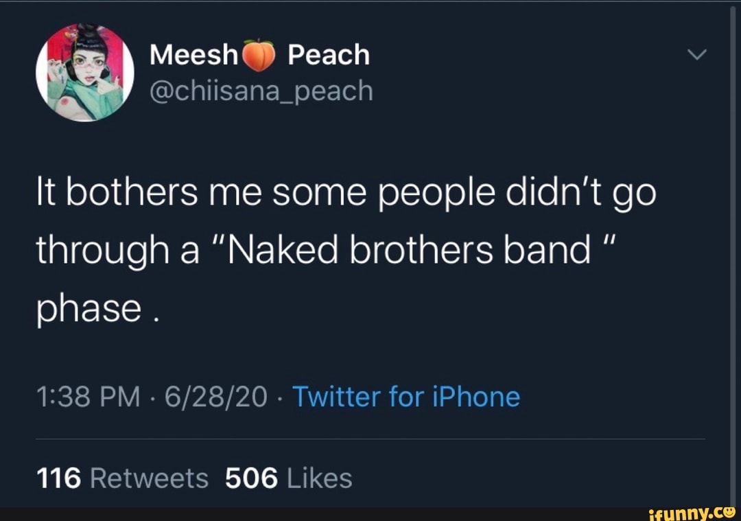 It bothers me some people didn't go
through a "Naked brothers band