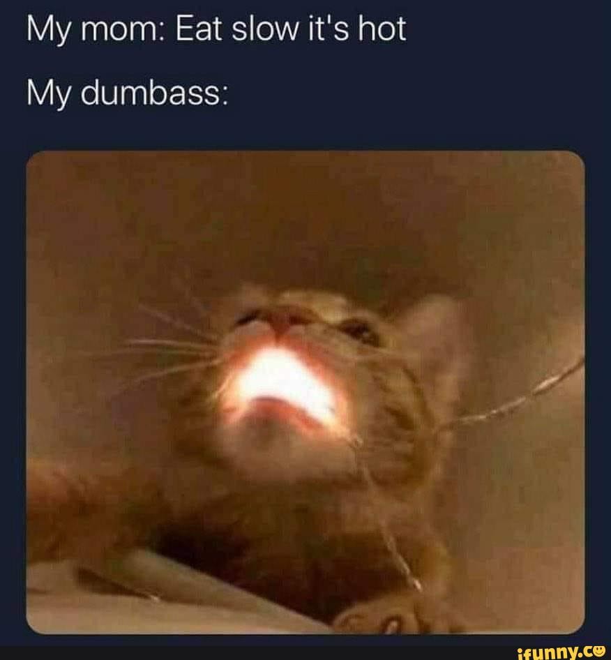 My mom: Eat slow it's hot
My dumbass:
