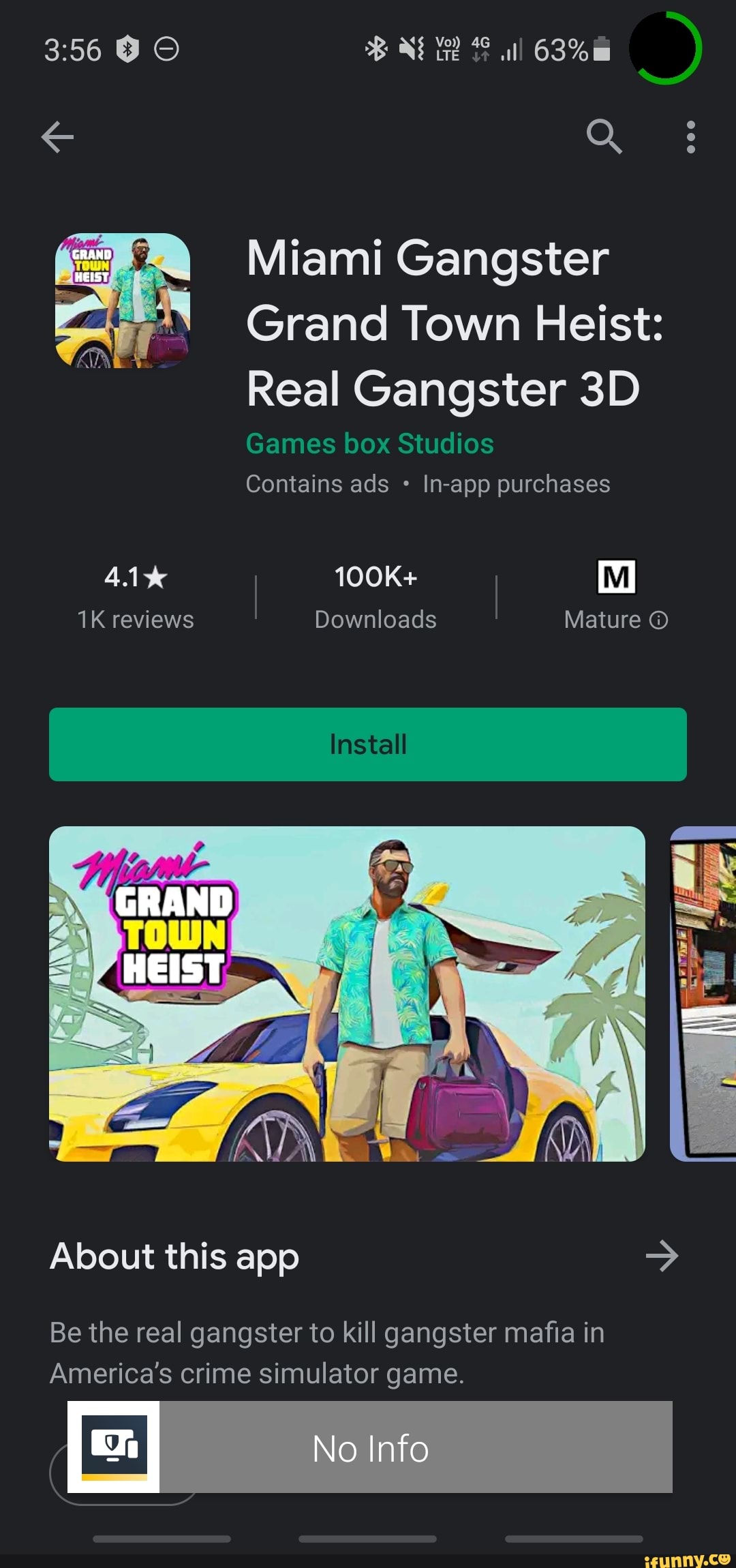 Miami Gangster Grand Town Heist Real Gangster Games box