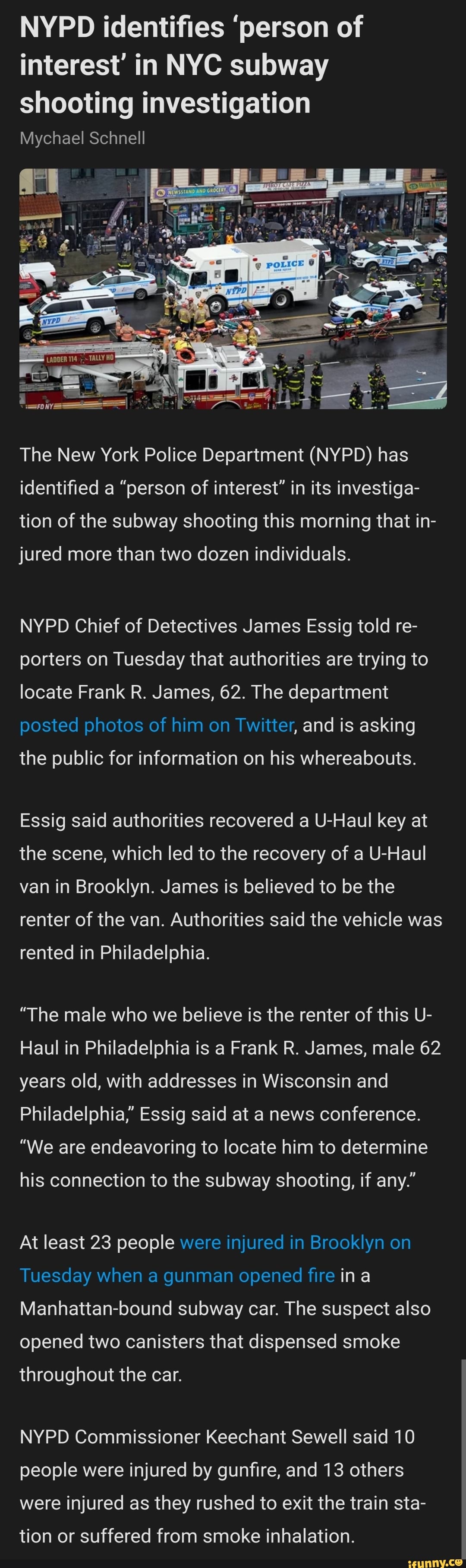 NYPD identifies 'person of interest' in NYC subway shooting ...