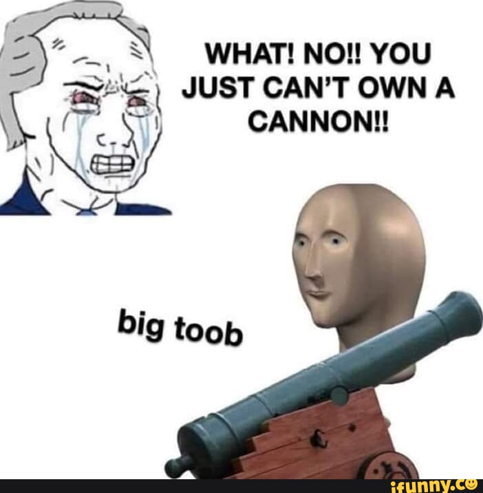 S\ WHAT! NO! YOU JUST CAN'T OWN A CANNON!! iFunny