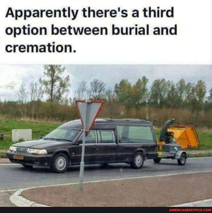 Apparently there's a third option between burial and cremation.
of
