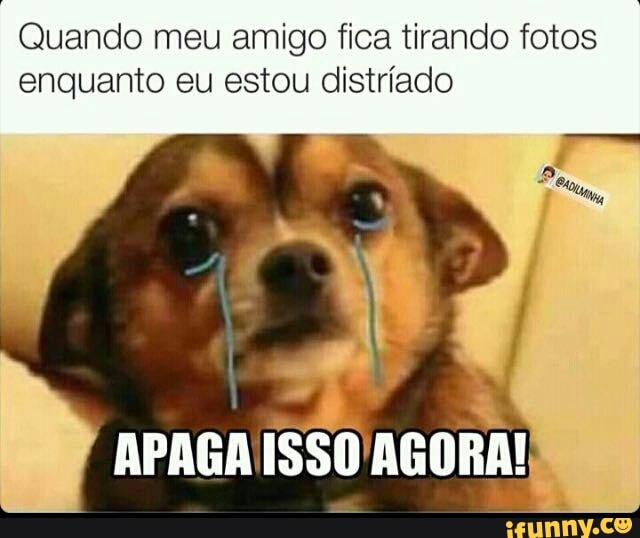 Quando meu amigo fica tirando fotos
enquanto eu estou distríado