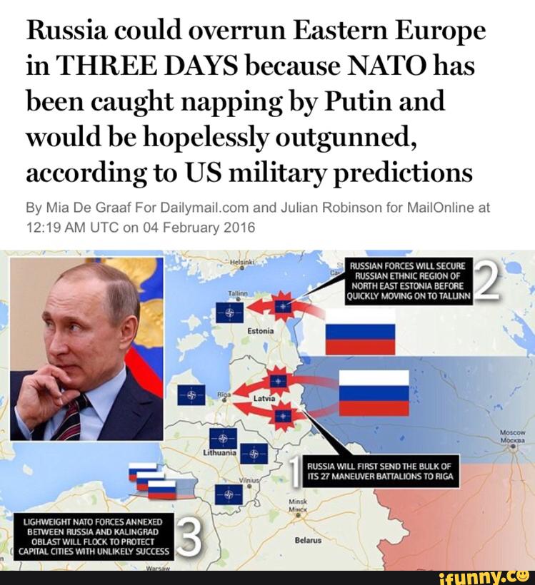 Russia could overrun Eastern Europe in THREE DAYS because NATO has been ...