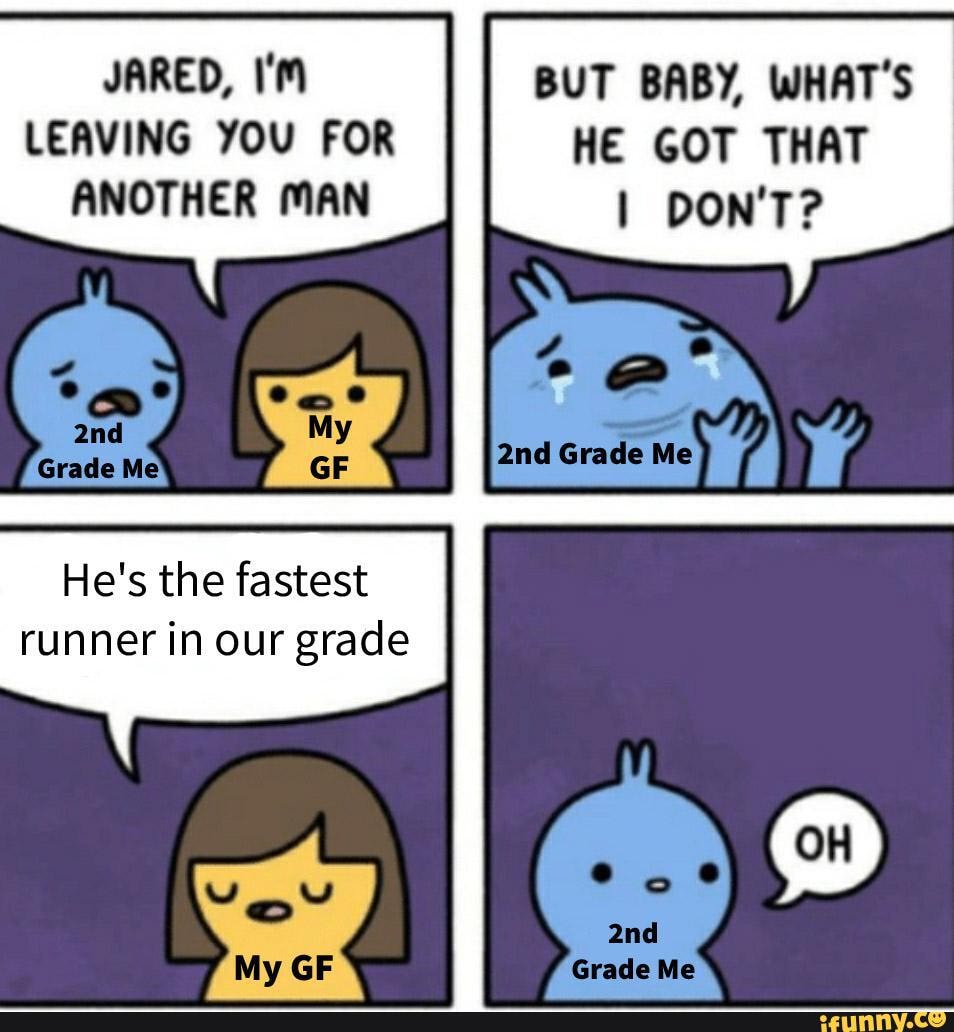He's the fastest
runner in our grade