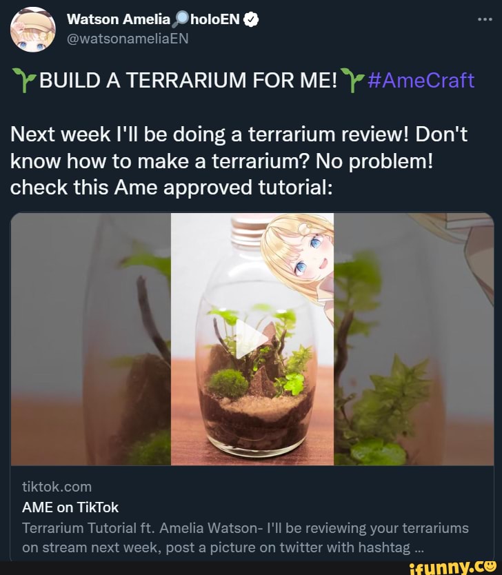 Watson Amelia holoEN watsonameliaEN BUILD A TERRARIUM FOR ME! 