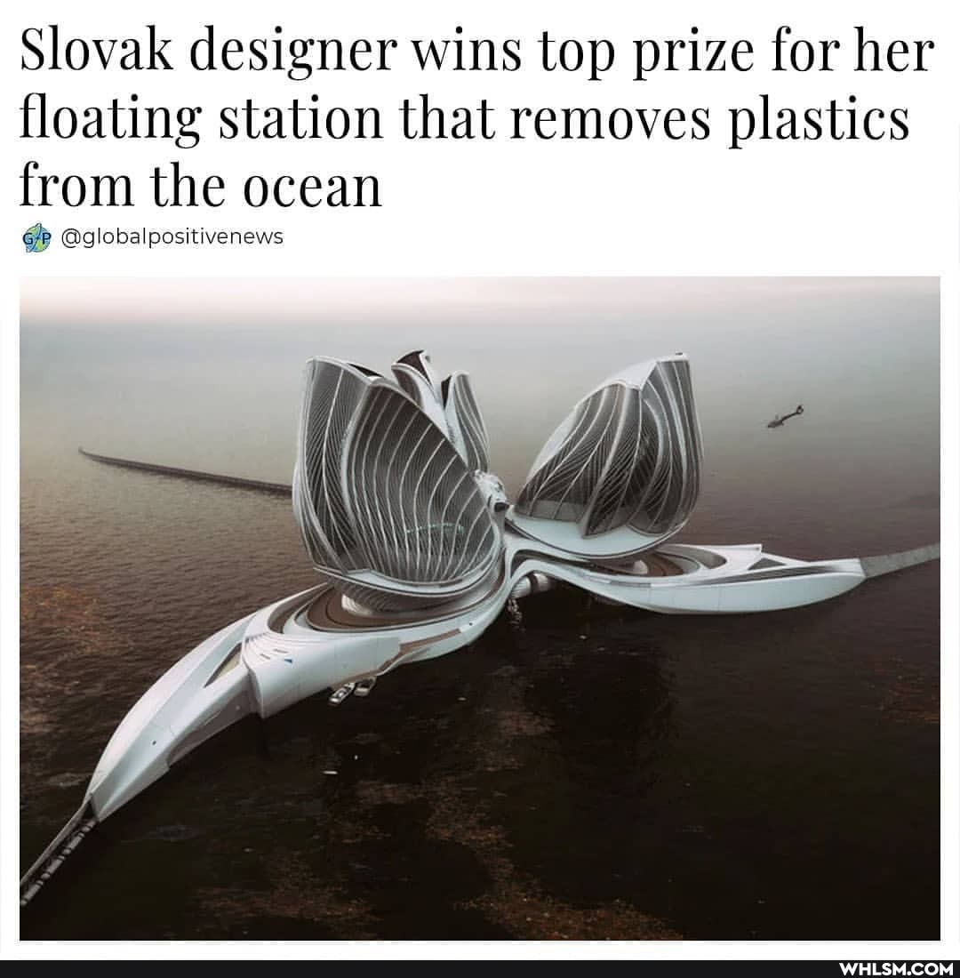 Slovak designer wins top prize for her floating station that removes plastics from the ocean
@globalpositivenews