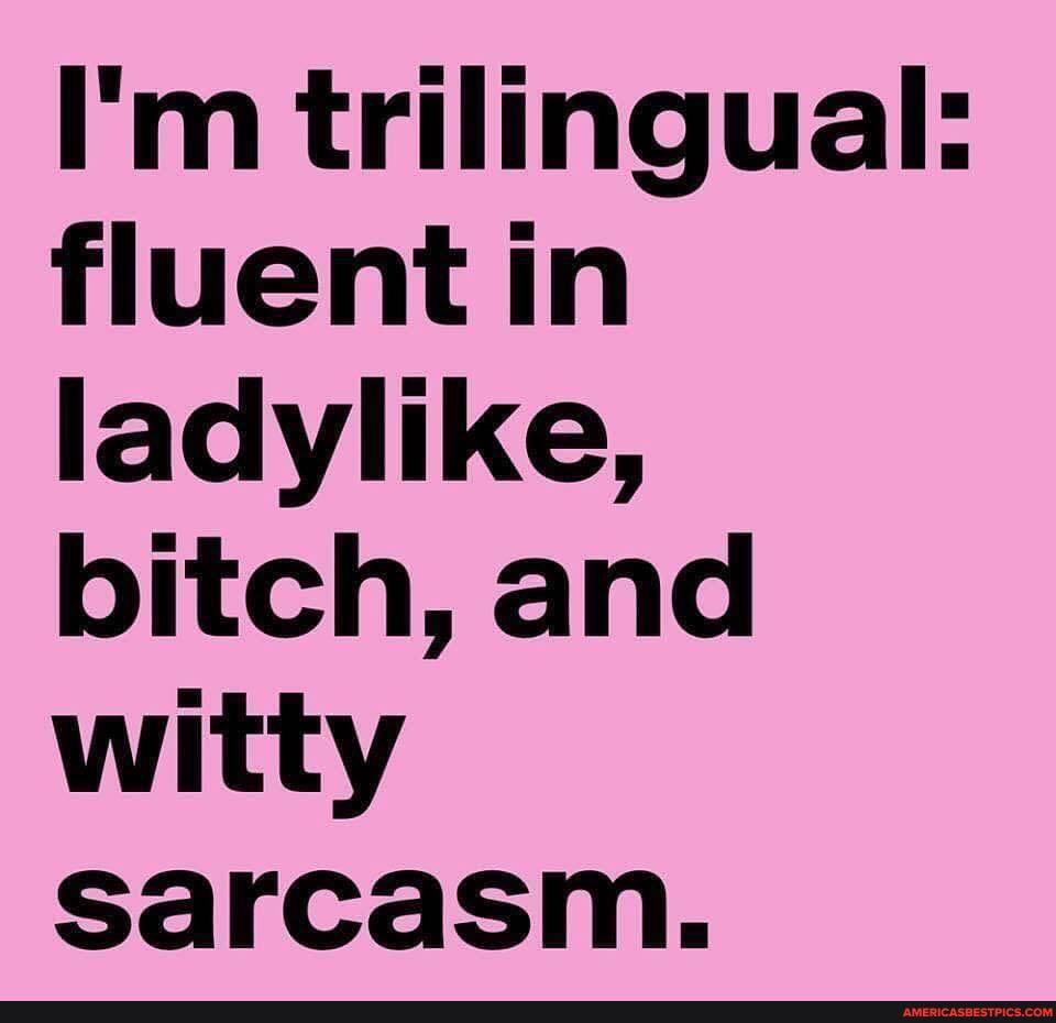 I'm trilingual: fluent in ladylike, bitch, and witty sarcasm.