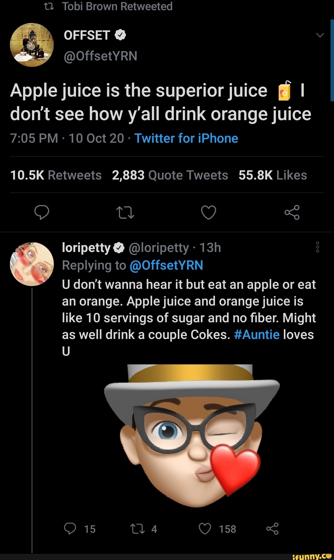 apple juice vs orange juice sugar