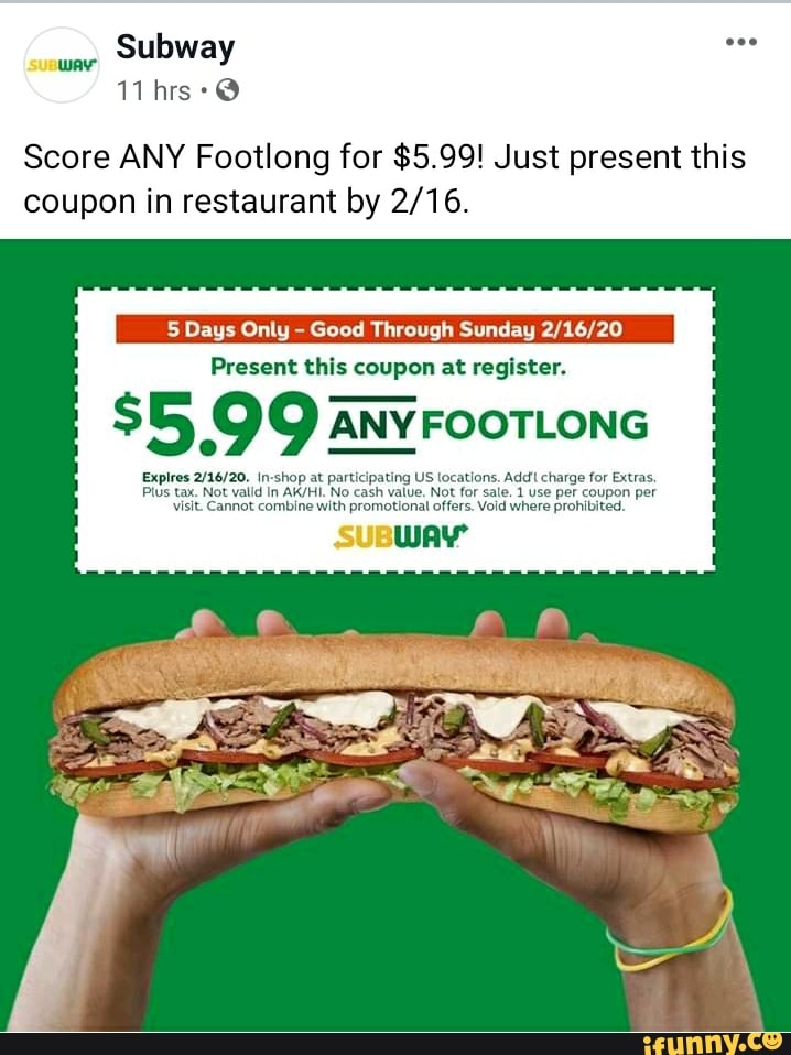 Subway Footlong Coupon atelieryuwa.ciao.jp