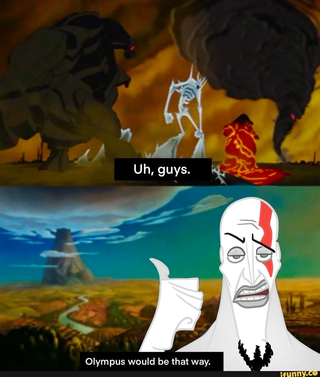 Uh, guys. Olympus would be that way. - iFunny