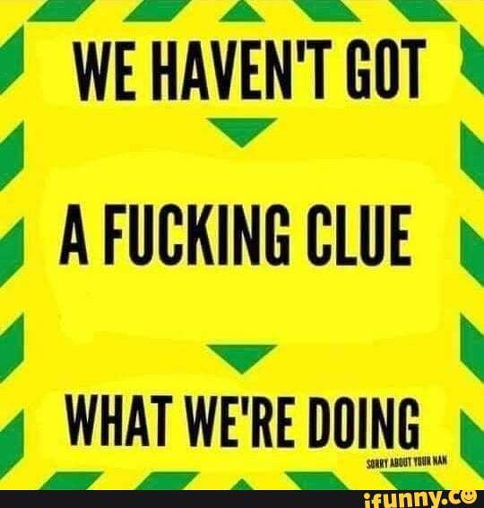 WEHAVENT GOT
; ~
AFUCKING CLUE
4 WHAT WERE DOING.