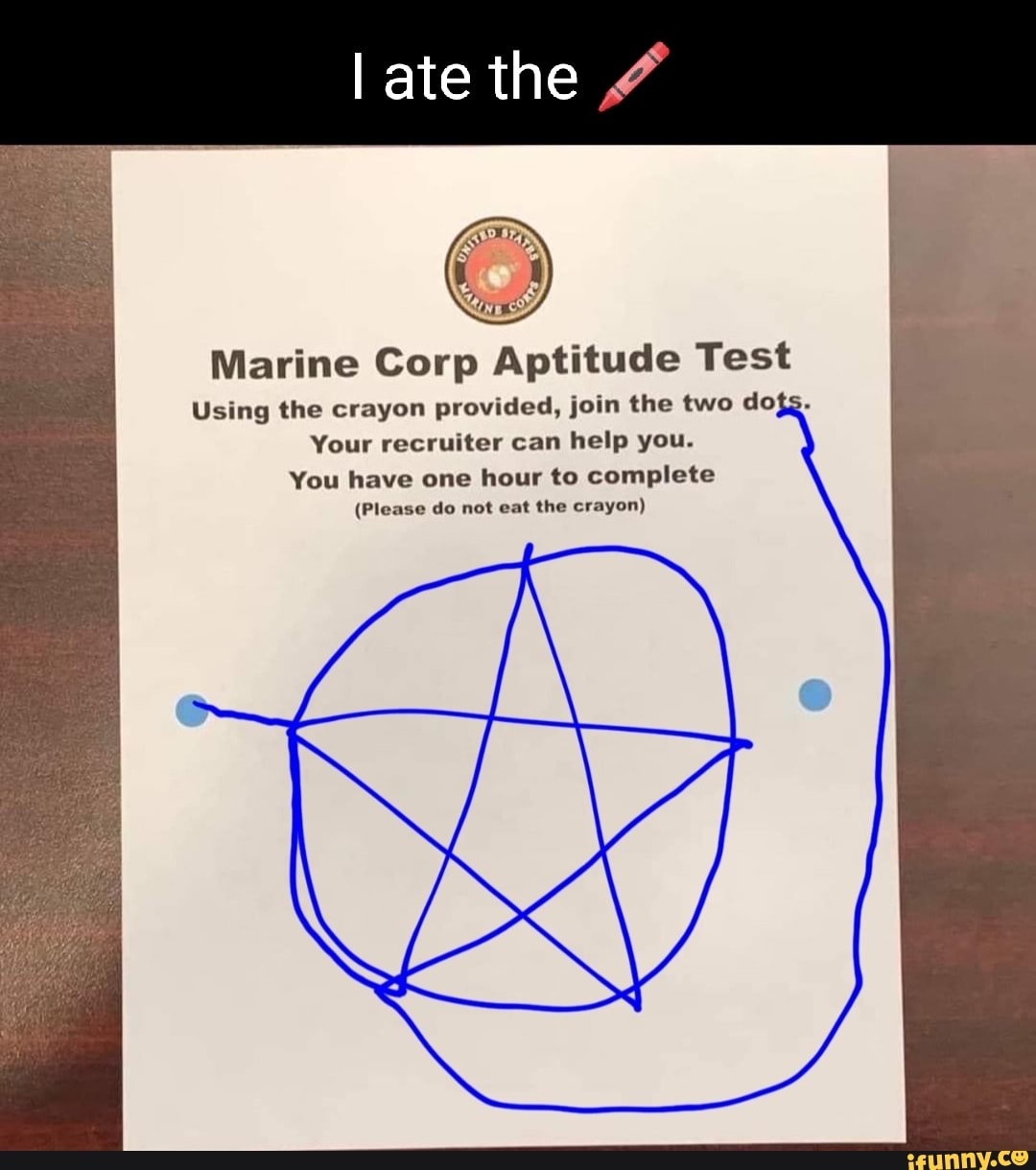 Late The Marine Corp Aptitude Test Using The Crayon Provided Join The Two Do Your Recruiter Can