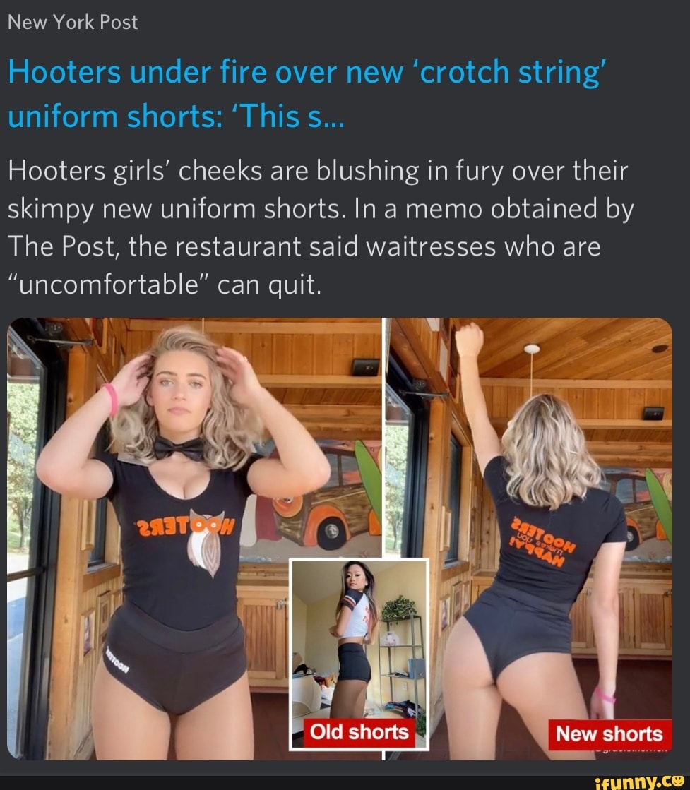 Hooters waitress slams new 'crotch string' uniform: 'Oh look, a