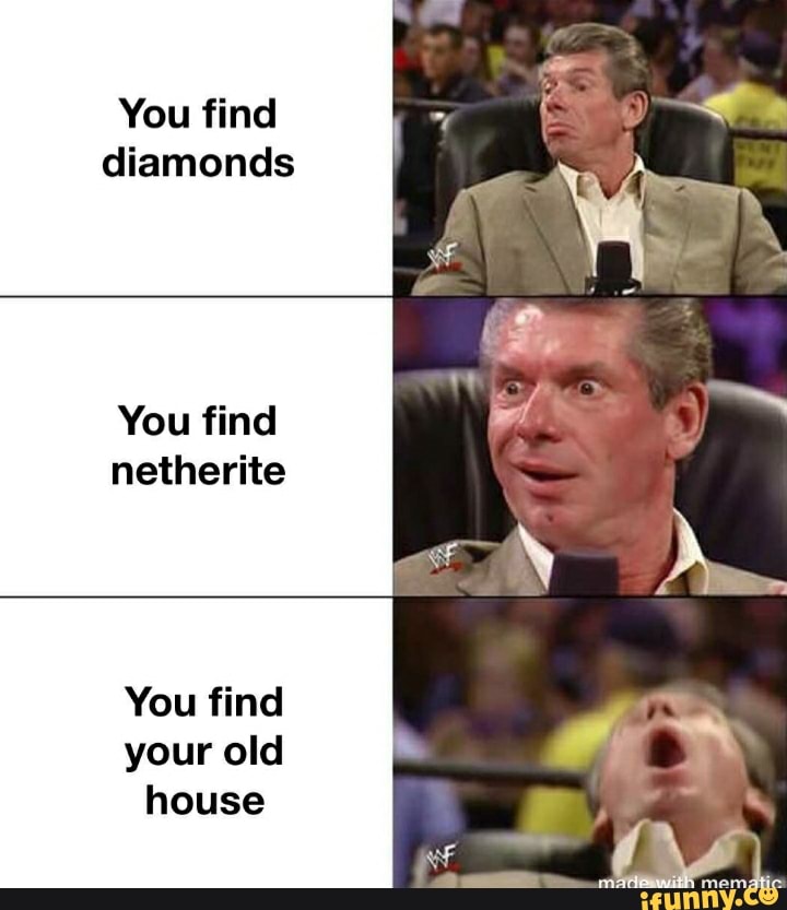 You find
diamonds
You find
netherite
You find
your old