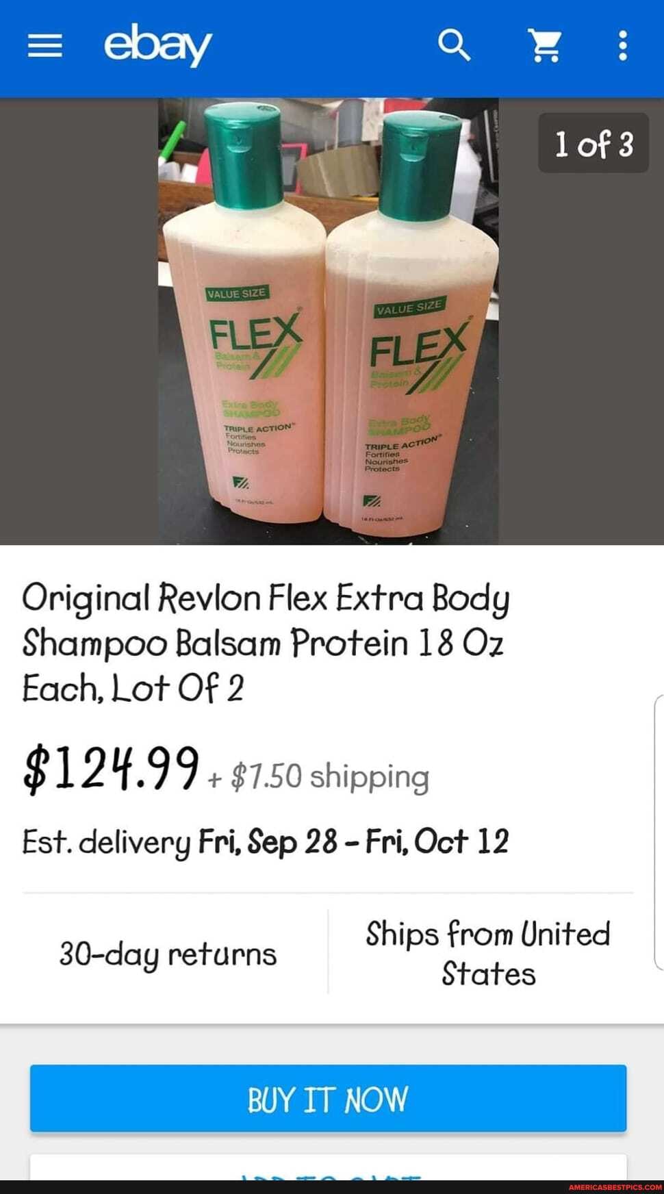 Original Revion Flex Extra Body
Shampoo Balsam Protein 18 Oz
Each, Lot Of 2
$124.99 + $7.50 shipping
Est. delivery Fri, Sep 28 - Fri, Oct 12
Ships from United
States
BUY IT NOW
30-day returns