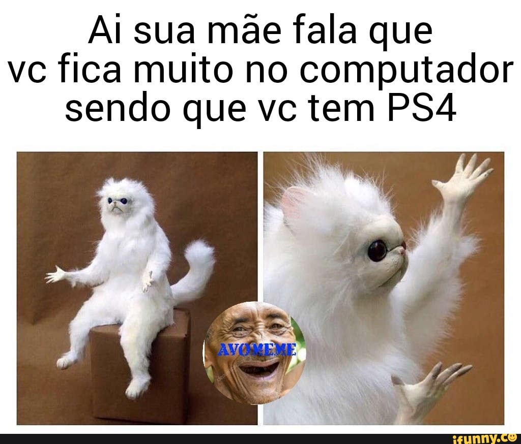 "Ai sua mãe fala que
vc fica muito no computador
sendo que vc tem PS4