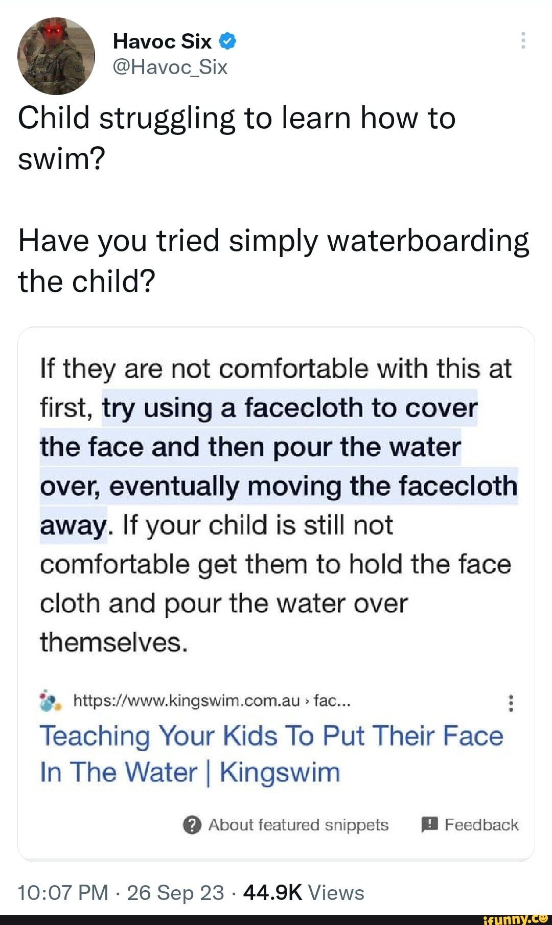 Havoc Six Havoc Six Child struggling to learn how to swim? Have you