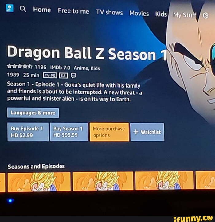 Q Home Free Tvshows Movies Kids Dragon Ball Z Season 1 1196 Imdb 7 0 Anime Kids