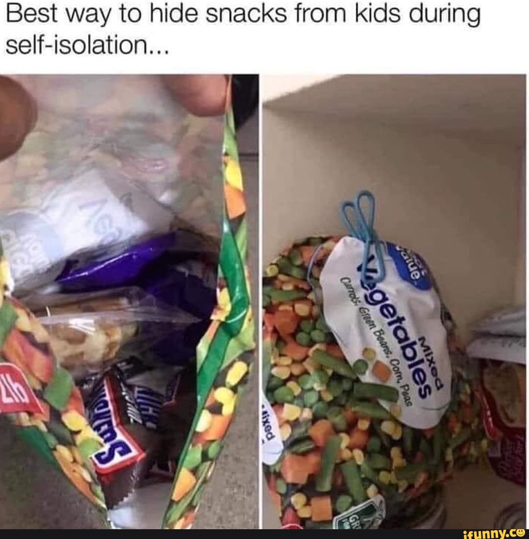 Best way to hide snacks from kids during self-isolation...