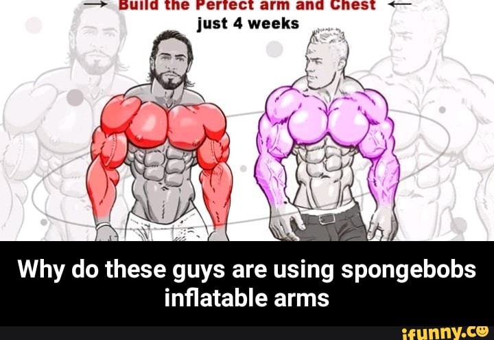 Why do these guys are using spongebobs inflatable arms - iFunny