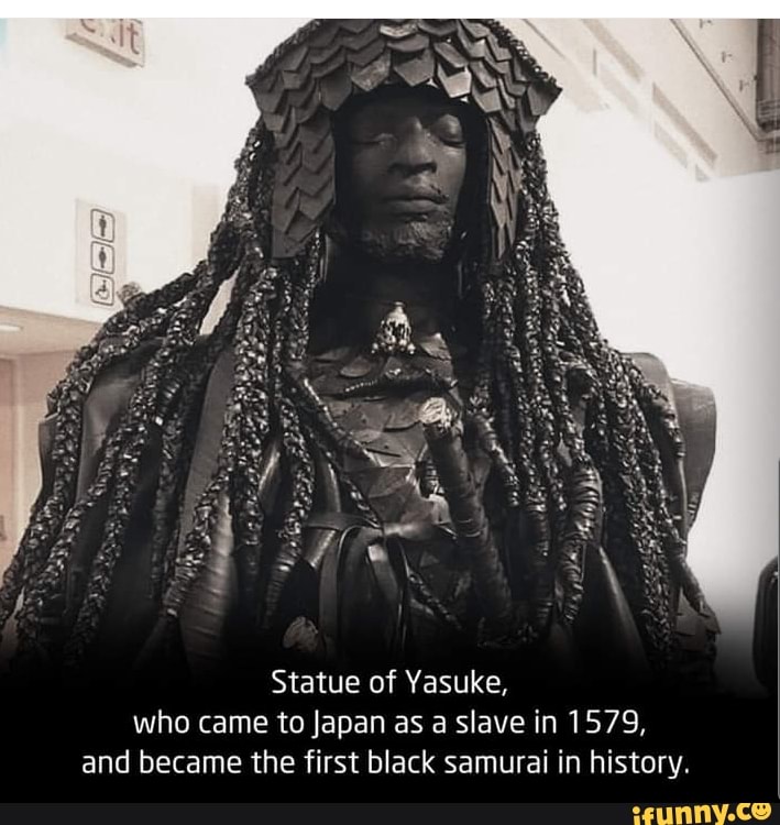 Statue of Vasuke, who came to Japan as a slave in 1579, in 1579, and ...