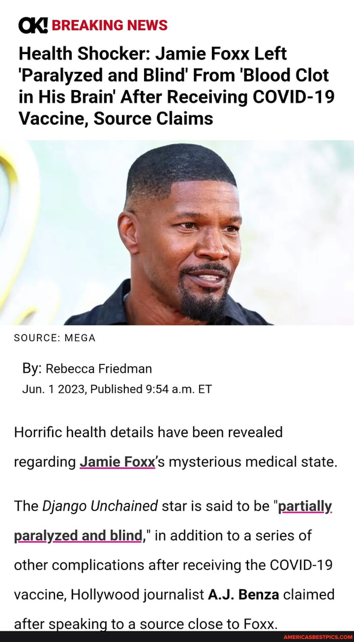 BREAKING NEWS Health Shocker: Jamie Foxx Left 'Paralyzed and Blind ...