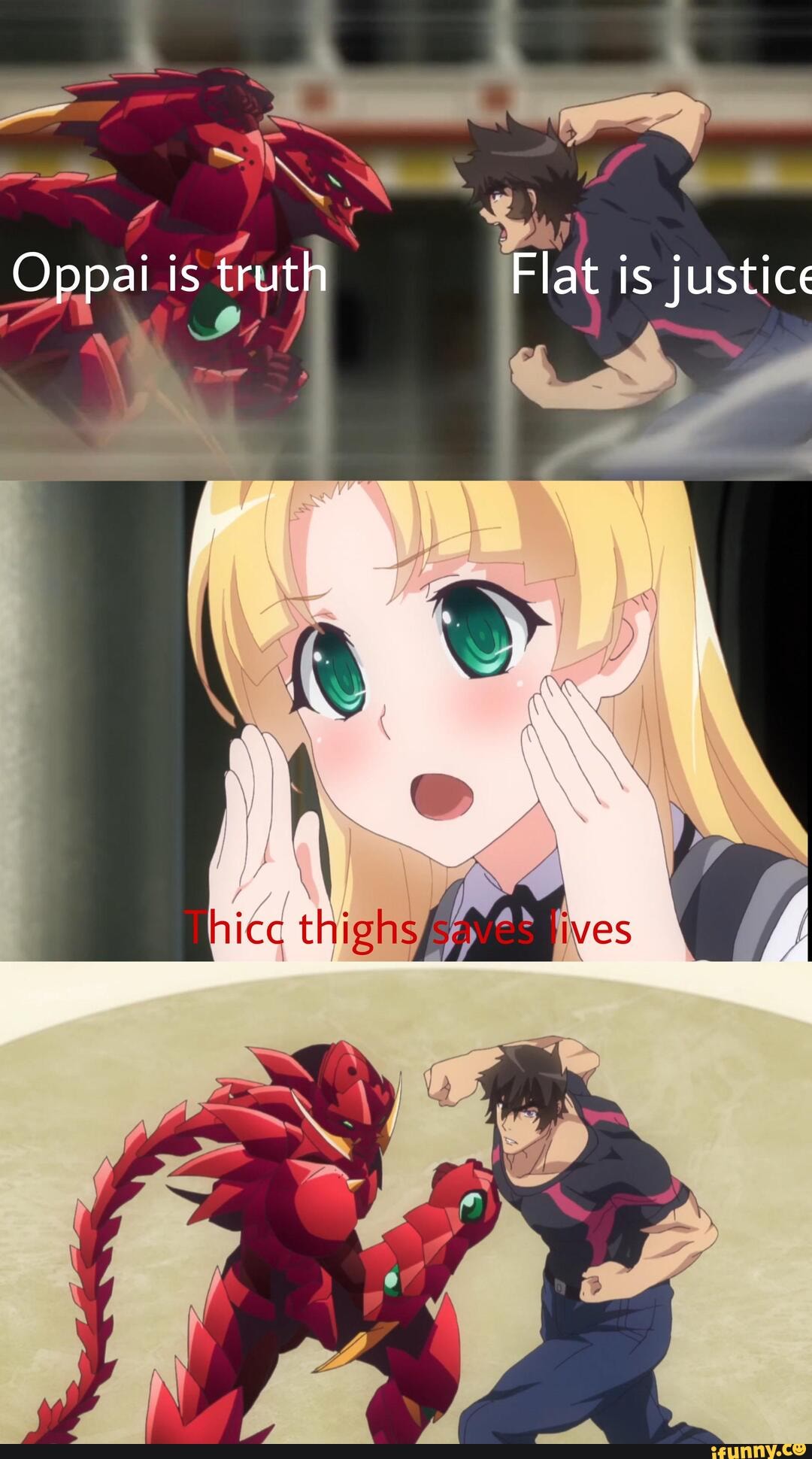 Medium is premium Oppai is truth Flat is justice iFunny
