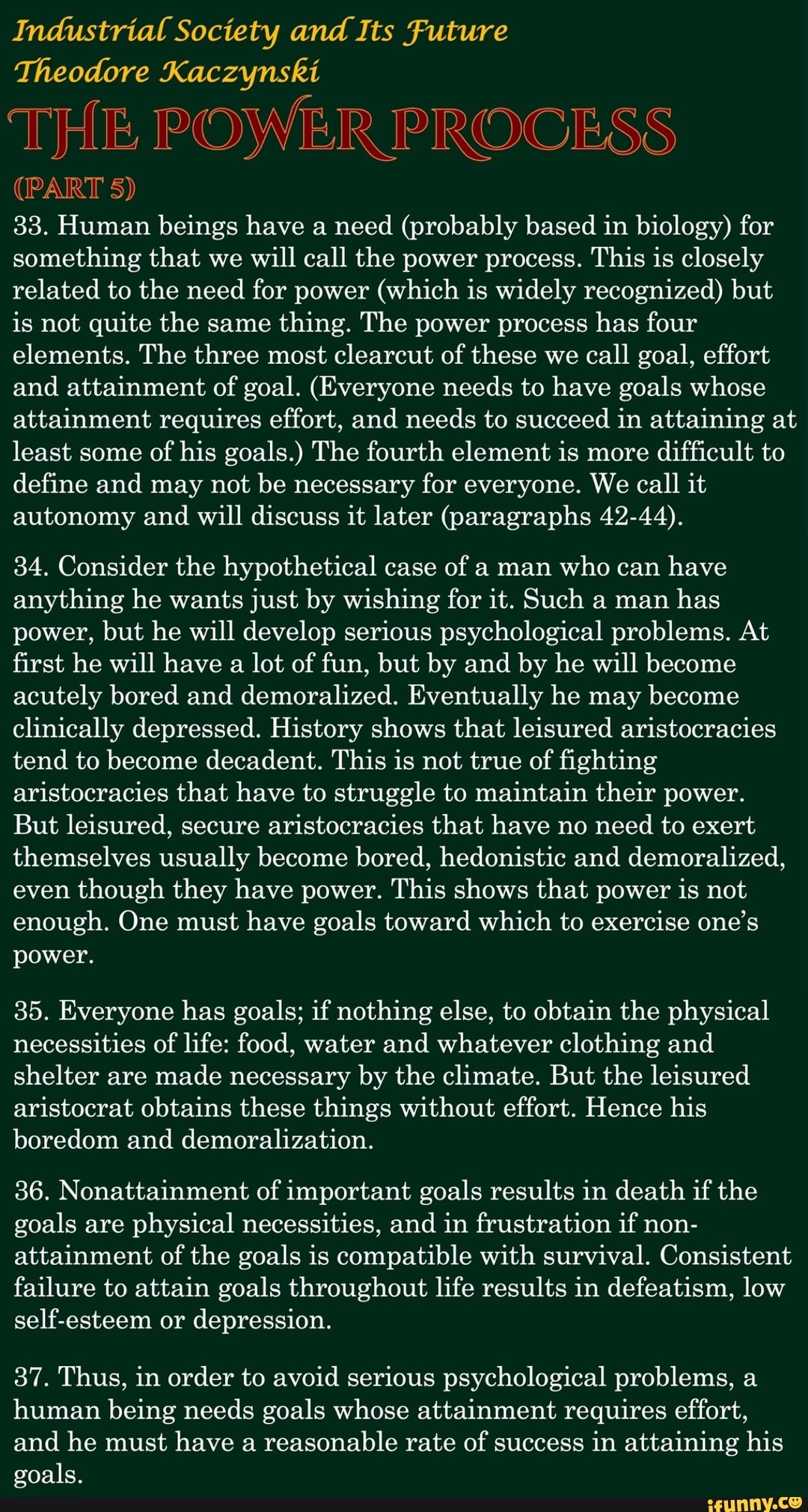 Industrial Society and Its Future Theodore Kaczynski THE POWER PROCESS ...