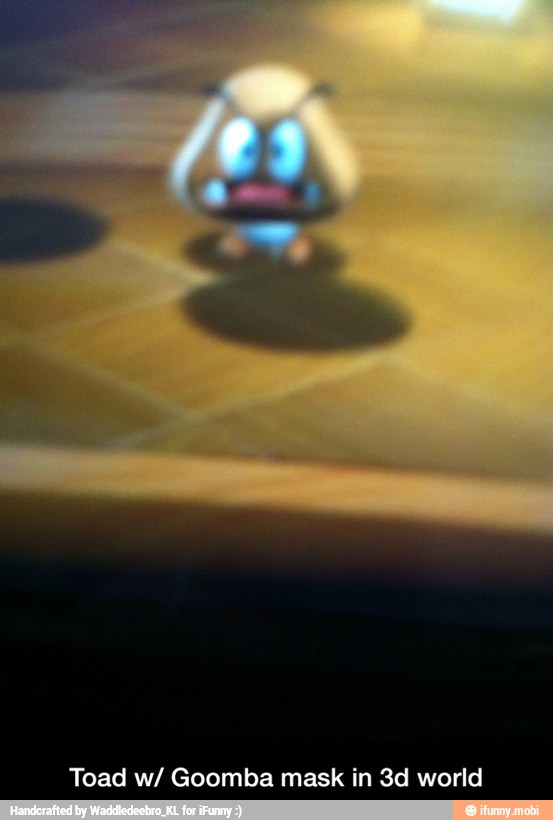 Toad w/ Goomba mask in 3d world - Toad w/ Goomba mask in 3d world