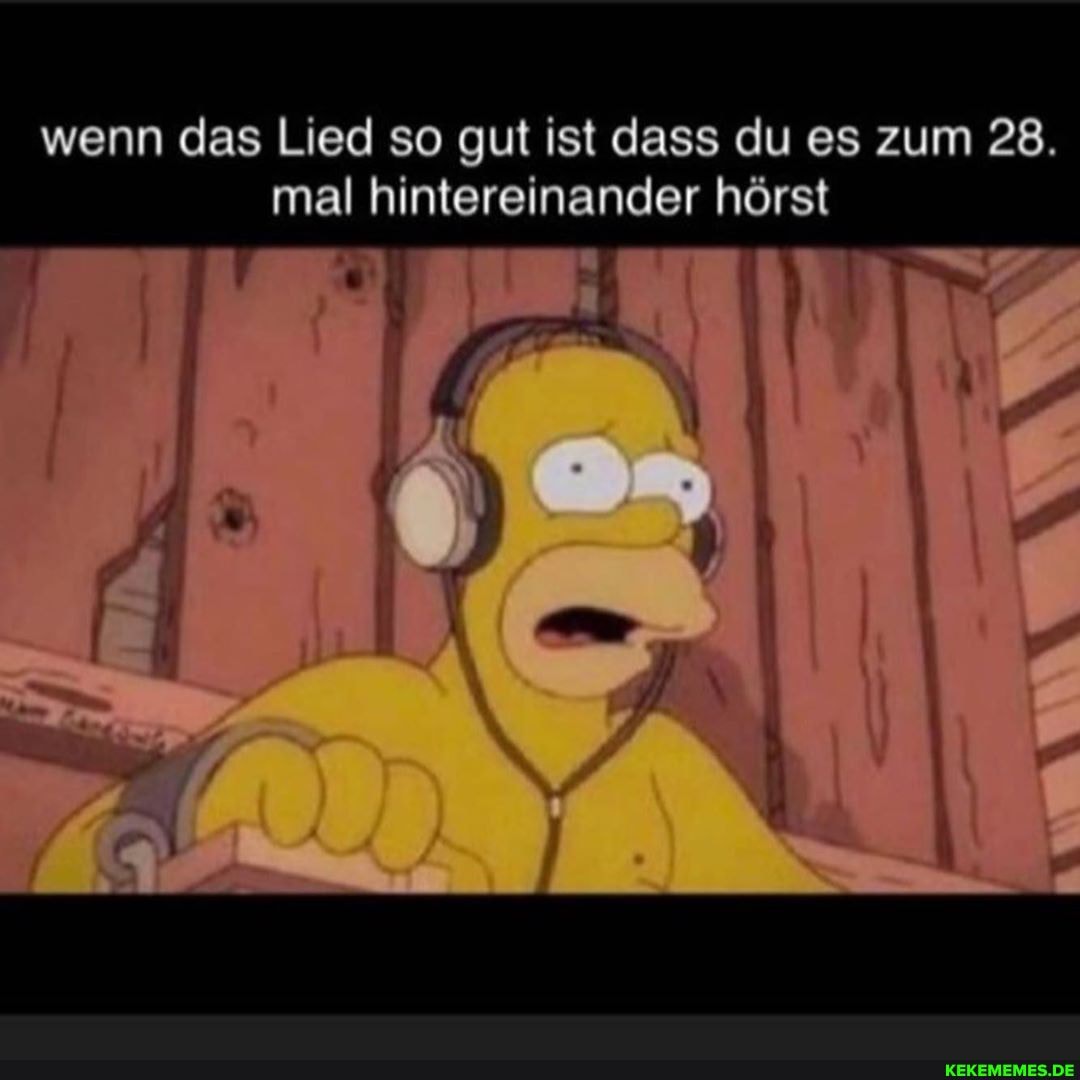 wenn das Lied so gut ist dass du es zum 28.
mal hintereinander hörst