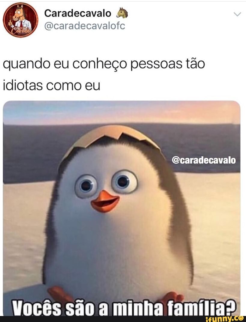 quando eu conheço pessoas tão
idiotas como eu
@caradecavalo