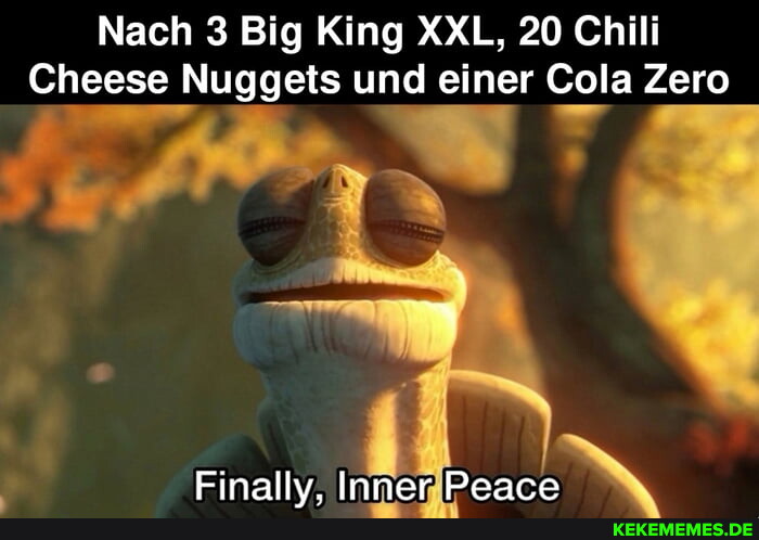 Nach 3 Big King XXL, 20 Chili Cheese Nuggets und einer Cola Zero Finally, Inner 